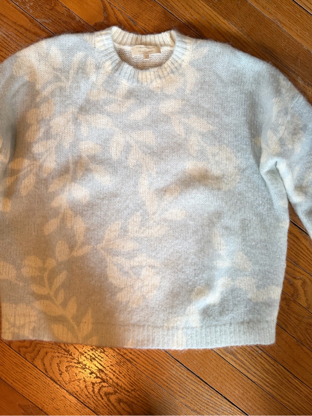 Sezane Light blue Floral Pattern Crewneck Sweater